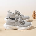 thumbnail image 4 of Djtdsds Girls Knit Sneakers Breathable Mesh Running Shoes with White Soles for Casual and Active Wear Size:4.5-5 Years, 4 of 9