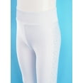 thumbnail image 6 of Ocealan Kids Girls Ice Skating Tights Shiny Side Rhinestones Trousers Figure Skating Outfit Dance White 14, 6 of 7