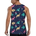 thumbnail image 3 of Fotbe Cartoon Dinosaur Pattern Men's Quick Dry Workout Tank Top Gym Muscle Tee Fitness Bodybuilding Sleeveless T Shirt Breathable Workout Shirt-Small, 3 of 9