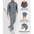 thumbnail image 6 of Little Donkey Andy Men's 2 Piece Full Zip Tracksuit Set, 4 Way Stretch Breathable Athletic Outfit with Reflective Details & Zipper Pockets, for Gym Running Outdoor, Dark Gray L, 6 of 9
