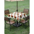 thumbnail image 4 of Outdoor Tablecloth with Umbrella Hole for Patio/Picnic/Party/Camping, Cute Ladybugs Waterproof Table Cloth Square Cover Washable, Spring Botanical Leaves Farmhouse (60"x 60"), 4 of 8