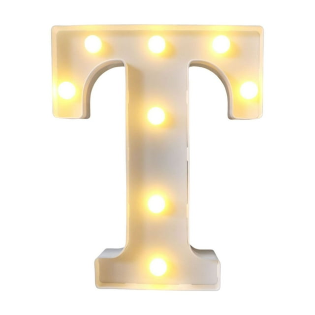 Fasiaou LED Marquee Letter Lights Sign, Light Up Alphabet Letter for Home Party Wedding Decoration T