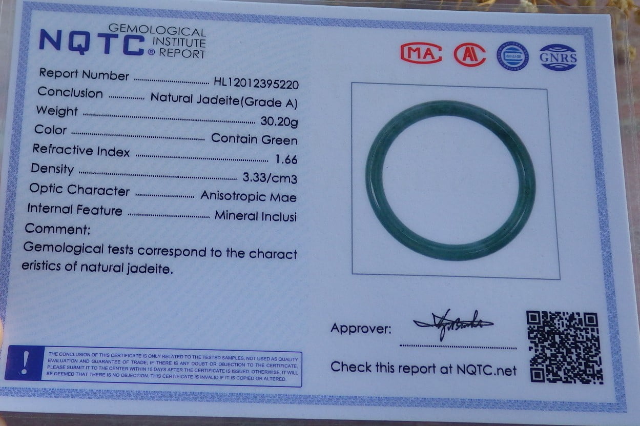 Icy Green Natural A JADE Jadeite Circle Bangle Bracelet 59 mm 680541 TN