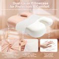 thumbnail image 4 of Side Sleeper Pillow for Anti-Wrinkle, Cooling Memory Foam Pillows for Neck Pain & Breathing Smoothly, Silky Satin Anti-Aging Pillow with High Low Ergonomic Design for Back and Side Sleepers (Pink), 4 of 8