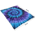thumbnail image 4 of Blue Purple Tie Dye Mandala Pattern Blanket,Comfortable Soft Flannel Throw Blanket,All Season,Warm Lightweight Blankets for Sofa Bed Couch Living Room Chair,60"x80", 4 of 4
