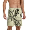 thumbnail image 2 of Bixox Men's Vintage Floral printed lightweight casual shorts, soft sleep shorts with pockets., 2 of 7