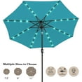 thumbnail image 1 of ABCCANOPY 9ft Patio Solar Umbrella LED Outdoor Umbrella with Tilt and Crank, Turquoise, 1 of 10