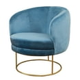 thumbnail image 3 of TOV Furniture Bella Blue Velvet Chair with Gold Base, 3 of 7