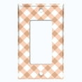 thumbnail image 2 of Metal Light Switch Wall Plate Outlet Cover (Tan Gingham Picnic Wallpaper - Single Rocker), 2 of 2