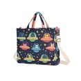 thumbnail image 7 of FORMRS Womens Corduroy Tote Bag Crossbody Shoulder Handbag with Pocket, Cartoon Space Cat, 7 of 7