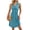 Blue and Green, variant on EASYBRAUS Women Summer V Neck Sleeveless A Line Midi Dress Casual Solid Color Dress