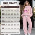 thumbnail image 5 of Renewold Bad Fast Nails Print Sweatsuits for Women Set, Sweet Casual Style 2 Piece Outfits Sweatshirts and Wide Leg Pants Tracksuit Sets Womens Comfiest Airport Outfits, Pink, L, 5 of 7
