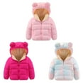 thumbnail image 5 of GYRATEDREAM Winter Coats for Toddler Kids Baby Boys Girls Padded Light Puffer Jacket Outerwear Infant Down Teddy Bear Jacket with Hoods for 6-7Y Pink, 5 of 5