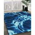 thumbnail image 3 of Ahgly Company Machine Washable Indoor Square Transitional Denim Dark Blue Area Rugs, 8' Square, 3 of 7