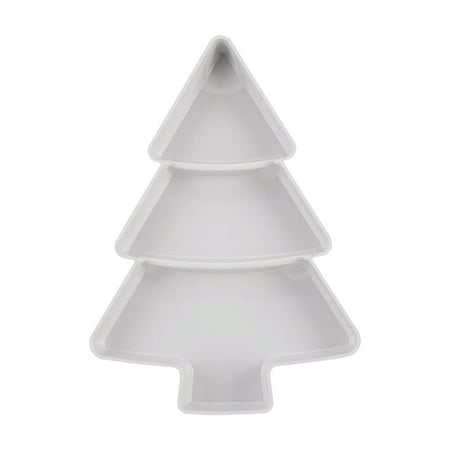 

FRCOLOR Creative Christmas Tree Shape Fruit Plate Household Plastic Nuts Snacks Plates Portable Dishes Serving Tray (White)