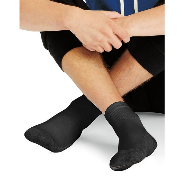 Hanes Men's Big and Tall ComfortBlend Ankle Socks 6Pack Black