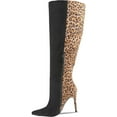 thumbnail image 2 of Women's Animal Print Knee High Boots Pointed Toe Stiletto Heel Tall Boot, 2 of 5