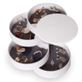 thumbnail image 1 of Organizador de joyas, joyero pequeño para mujer, soporte para pendientes, organizador de joyas, bandeja organizadora de accesorios de joyería giratoria de 4 niveles con tapa para pulseras de anillos, 1 of 6