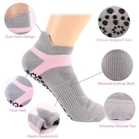 Women Yoga Socks Non slip Cotton Sports Socks Breathable Yoga Socks ...