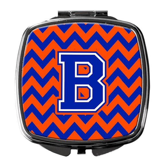 Letter B Chevron Orange and Blue Compact Mirror CJ1044-BSCM