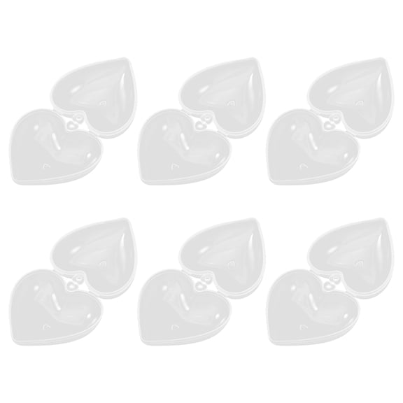 MEIBUTYUP Clear Heart Shape Pacifier Case for Storage Lightweight Portable Baby Pacifier Holder PP Material 6 Pcs