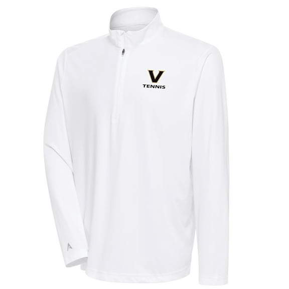 Men's Antigua  White Vanderbilt Commodores Tennis Tribute Quarter-Zip Pullover Top