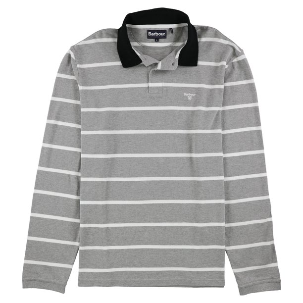 Barbour - Polo de rugby para hombre, color gris, extragrande Barbour polo, rugbi