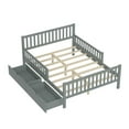thumbnail image 3 of Luckynote Full Size Solid Wood Platform Bed, with Drawers and Guard, Gray, 3 of 10
