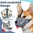 thumbnail image 5 of Dog Muzzle, Soft Muzzle for Small Medium Dogs Poodle Dachshund, Breathable Silicone Cage Mouth Cover to Prevent Biting and Chewing, Funny Rhino Muzzle with Adjustable Head Strap, 5 of 7