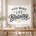 thumbnail image 5 of You Make Life Brighter Typography Scene with Gold Hearts, Joyful Illustration for Affirmation Art Lovers, Wall Decor, Friendship Gift, Tapestry Wall Hanging for Bedroom and Dorm, 5 of 7