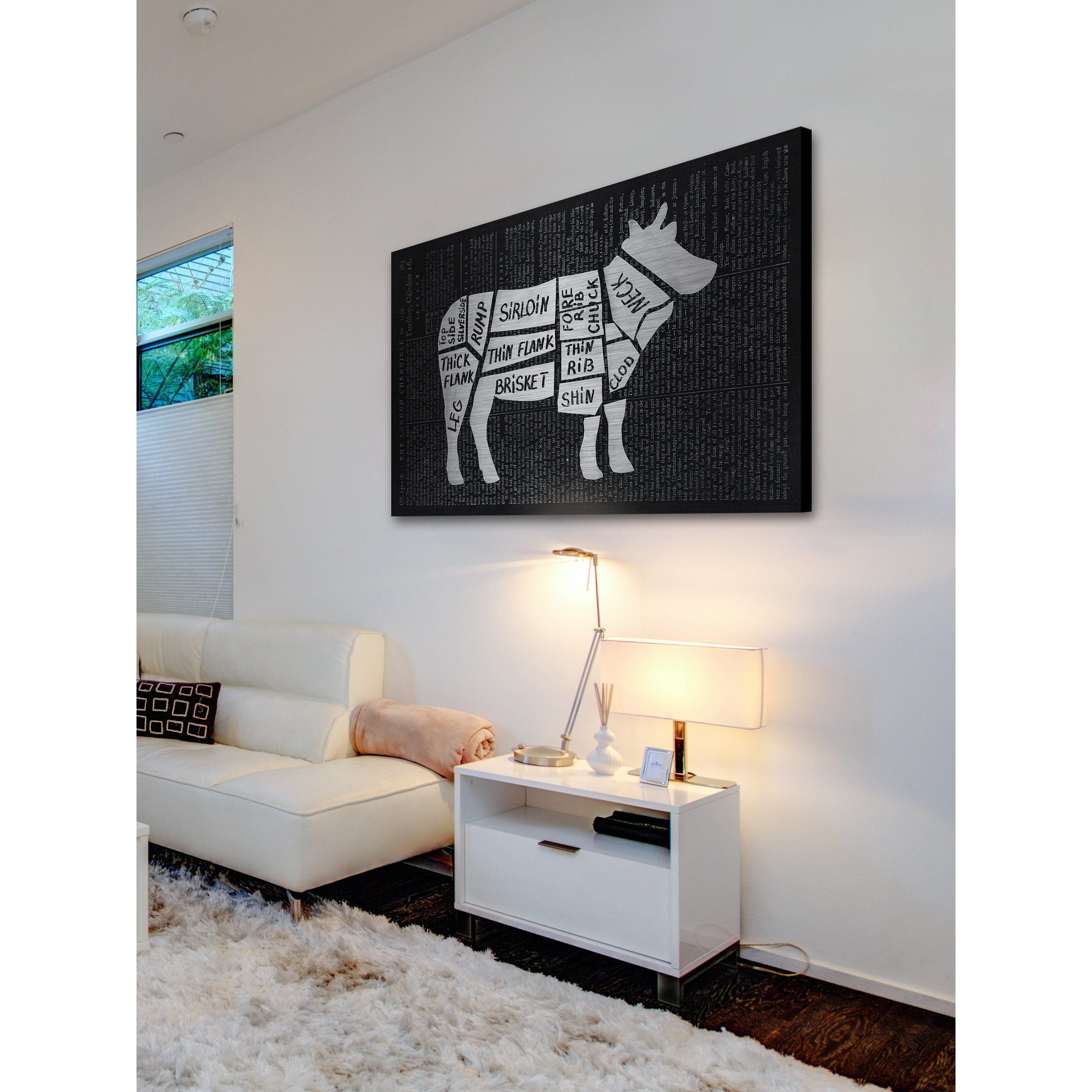 "Beef Cuts" Painting Print on Brushed Aluminum