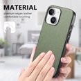 thumbnail image 6 of Designed for iPhone 15 Plus Classic Case, Slim Leather Luxury Business PU Non-Slip Texture Grip Shockproof Bumper Protective Phone Cover Men Women For iPhone 15 Plus,Green, 6 of 8