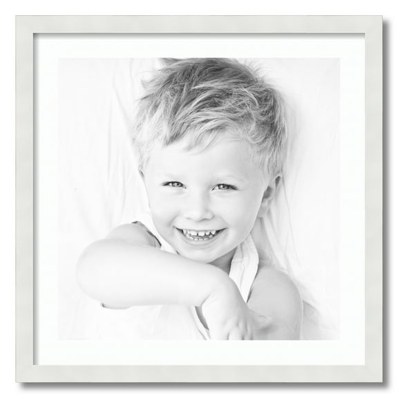 ArtToFrames 24x24" Matted Picture Frame with 20x20" Single Mat Photo Opening Framed in 1.25" Satin White Frame and 2" Brique Mat (FWM-3966-24x24)