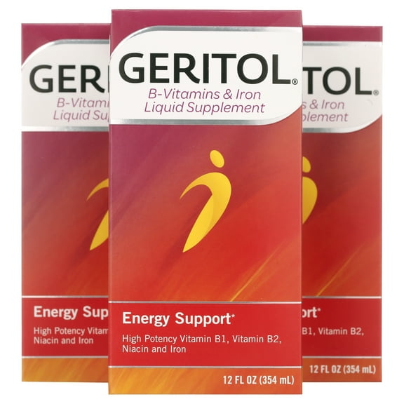 Geritol Liquid Energy Support B-Vitamins 12 oz (Pack of 3)