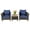 Navy, variant on Costway 3PCS Patio Wicker Rattan Sofa Set Furniture Outdoor Acacia Wood Conversation Brown