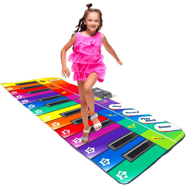 Alfombrilla de suelo Play22 de 6 pies para niños pequeños con 24 teclas y 8 instrumentos