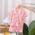 thumbnail image 2 of KPOPLK Toddler Girls Pajamas 1-12Years Kids Girl Pajama Fall Winter Button Down Short Sleeve Kids Clothes Snug Fit Pjs Set 2 Piece Size 7-8 Years,Pink, 2 of 5