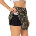 thumbnail image 3 of Lsque Daisies Flowers Printed Women's Running Shorts with Liner Pockets,Elastic Quick Dry Workout Athletic Gym Yoga Shorts,Womens High Waist Shorts-, 3 of 9