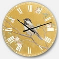 thumbnail image 1 of DesignArt Gold Bird on Blossoms IV Large Wall Clock, 1 of 2