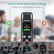MECHEN V02 64GB Digital Voice Recorder with Password, Playback, USB, and Noise Reduction - Professional Dictaphone Sound Tape Recorder and MP3 Player Black
