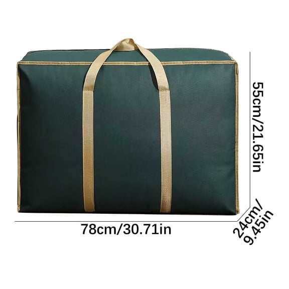 Green Oversized Moving Extra Large Capacity Storage Organizer for,Quilts Dorm Room Packing Reusable Spun Luggage with Carrying Strap