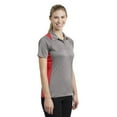 thumbnail image 4 of Sport-Tek Ladies Heather Colorblock Contender Polo-2XL (Vintage Heather/ True Red), 4 of 6