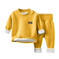 thumbnail image 2 of Fesfesfes Sweater Outfit For Boy and Girls Childrens Round Neck Velvet Long Sleeved Elastic Waist Long Pants Pajamas Two-piece Set, 2 of 4