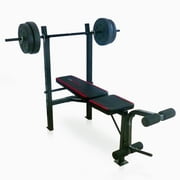 CAP Strength Adjustable Standard Combo Weight Bench with Rack and Leg Extension and 90 lb. Vinyl Weight Set