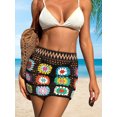 thumbnail image 5 of LMLYSoH Women Bikini Cover up Skirt Summer Crochet Floral Cutout Swimsuit Bottom Cover up for Beach Swimwear Bathing Suit, 5 of 8