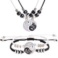 thumbnail image 3 of 2/4pcs Tai Chi Yin Yang Couple Bracelets Necklaces Set Pendant Adjustable Braid Chain Bracelet Matching Lover Bracelets Choker, 3 of 5