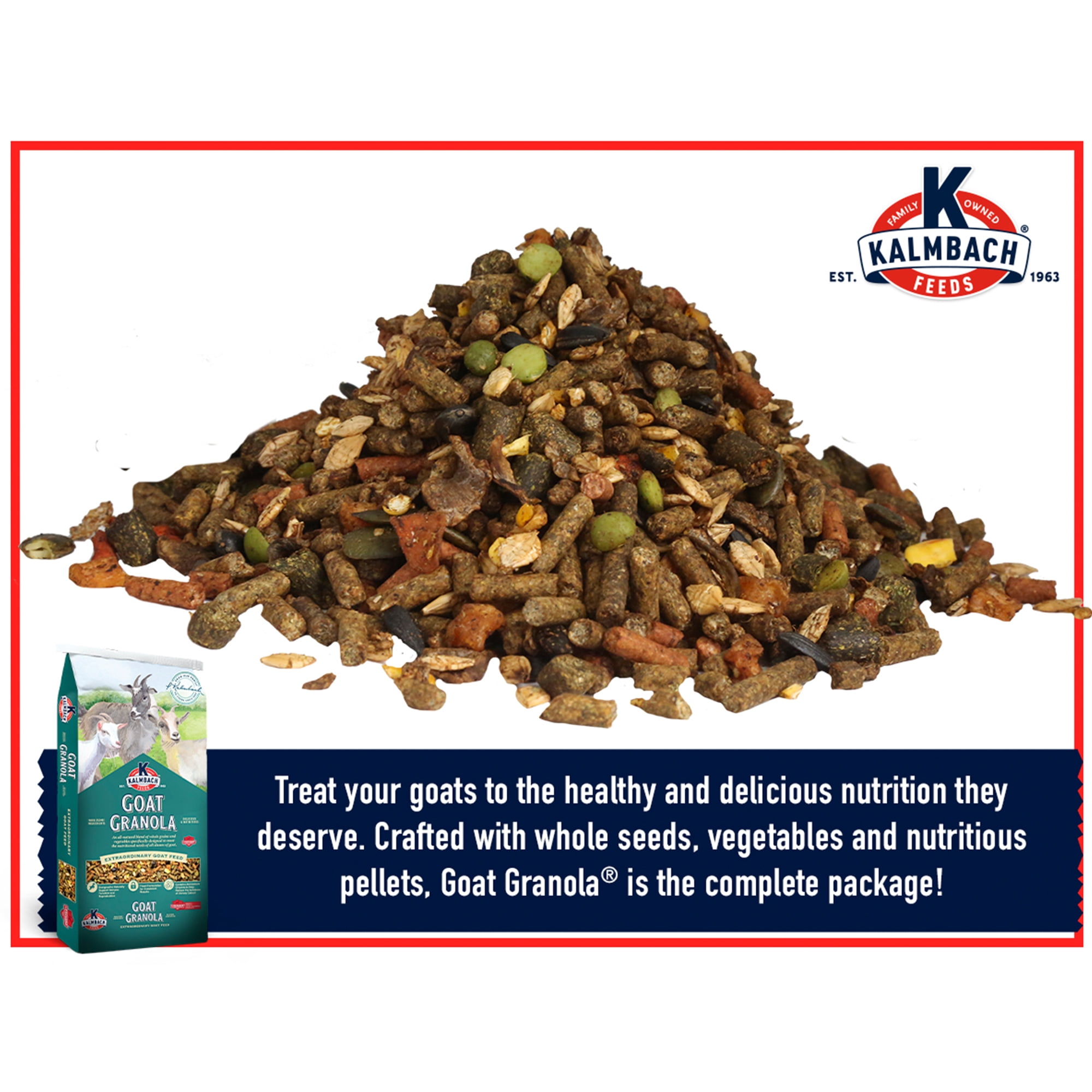 Kalmbach Feeds All Natural Goat Granola Soy Free Goat Feed, 30 lb Bag