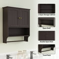 thumbnail image 6 of Semiocthome Bathroom Medicine Cabinet Storage Wall Mounted with Towel Bar and 2 Door in Brown, 6 of 9