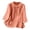 Orange, variant on Embroidered 3/4 Sleeve Blouse for Women Boho Chic V Neck Top with Artistic Detail for Seasonal Style L Size Pink