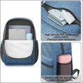 thumbnail image 5 of 17 Inch Lightweight Backpack,PVC Waterproof Oxford Fabric, Ergonomically Designed, with Large Capacity, Denim Cowboy Jean Style, 5 of 5